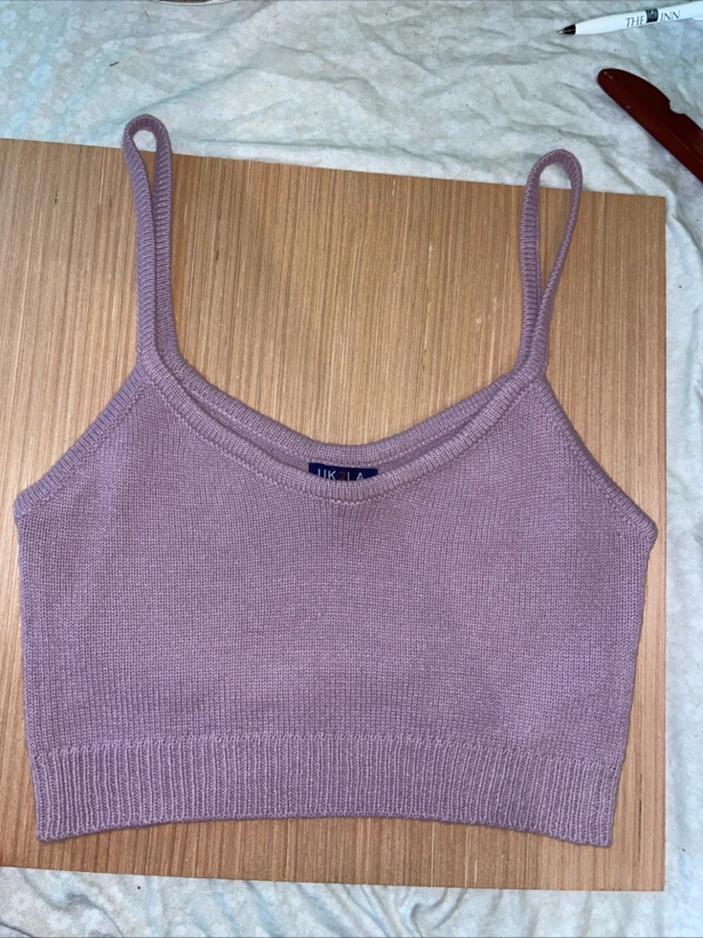 UK2LA Lilac Knit Cropped Camisole